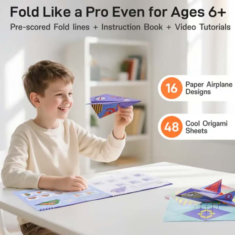 ✨ Kreatives DIY-Papierfliegerset - Baue & Starte 10 Modelle, Pädagogisches STEM-Spielzeug für Kinder 6-12 Jahre 🧠🎯