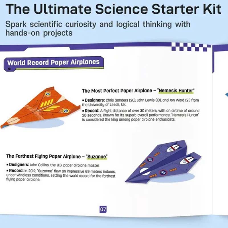 ✨ Kreatives DIY-Papierfliegerset - Baue & Starte 10 Modelle, Pädagogisches STEM-Spielzeug für Kinder 6-12 Jahre 🧠🎯