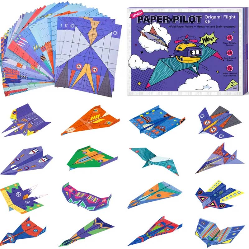 ✨ Kreatives DIY-Papierfliegerset - Baue & Starte 10 Modelle, Pädagogisches STEM-Spielzeug für Kinder 6-12 Jahre 🧠🎯