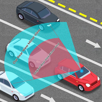 Breiter Rückspiegel mit gebogener Form für Autos