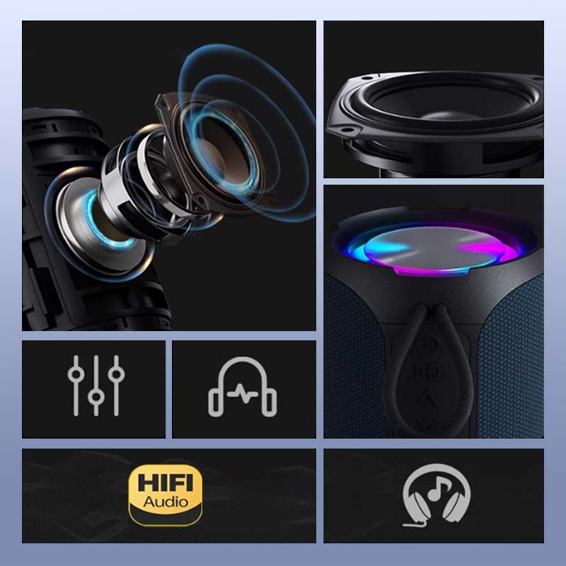 🎵Tragbarer Bluetooth-Lautsprecher mit 40 W Spitzenleistung und RGB-Beleuchtung💥