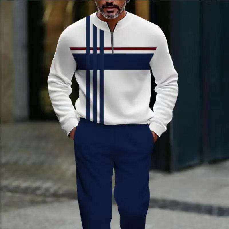 Herren-Set: Pullover mit grafischem Druck und Hose