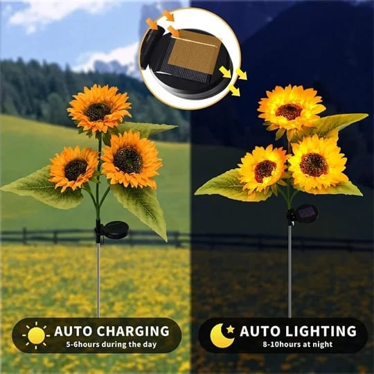 🌻 50% RABATT! ☀️ Solar-Sonnenblume – Realistisch, wetterfest & IP65 – Perfekte Außen-Dekoration für Garten & Balkon 🌿