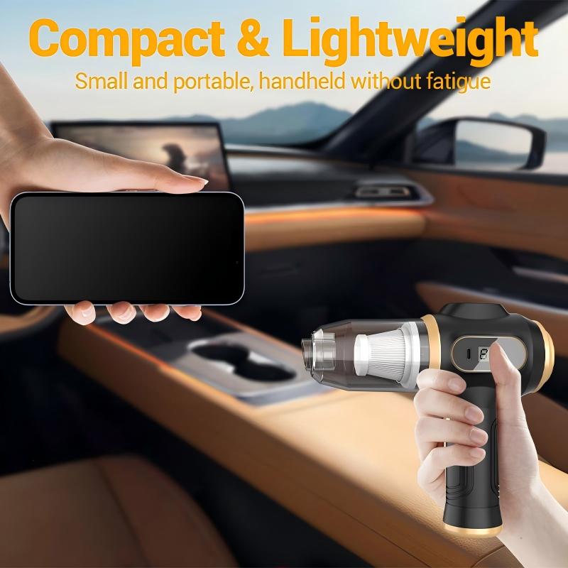 🔋🧹 Kabelloser Auto-Handstaubsauger 4-in-1 💨✨ – kraftvoll, kompakt & vielseitig für Auto & Zuhause. Inklusive Fugen- & Bürstendüse. Sofort einsatzbereit!
