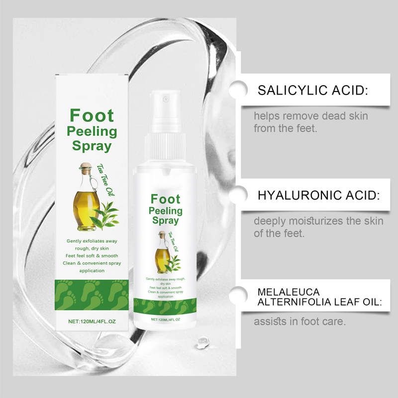 🌿 50% RABATT! Fußpeeling-Spray mit Teebaumöl – Sanftes Exfoliieren für weiche, glatte Füße!