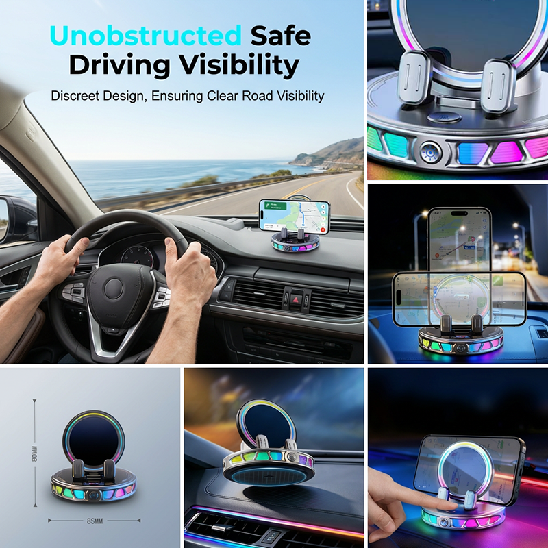 📱 RGB-Autohalterung für das Handy ✅ Automatische Befestigung & kabelloses Laden | Sicheres Fahren mit einer Hand 🚗