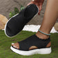👡 Atmungsaktive Plateau-Sandalen aus Strick für Damen – leicht & komfortabel