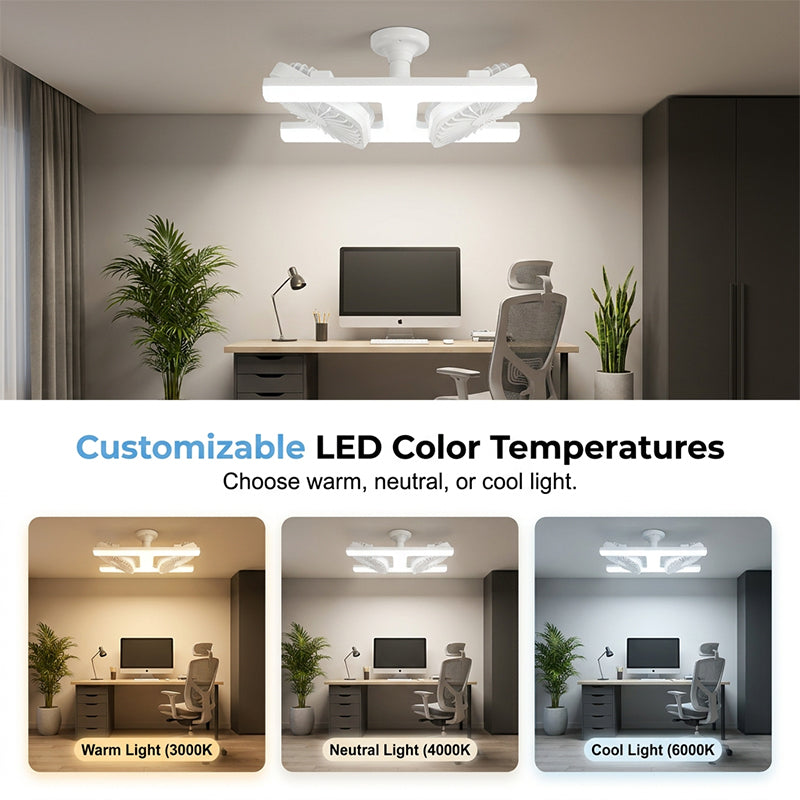 🌬️✨Deckenventilator mit Doppelkopf und LED-Licht – modernes Design mit Fernbedienung für Wohnzimmer & Schlafzimmer