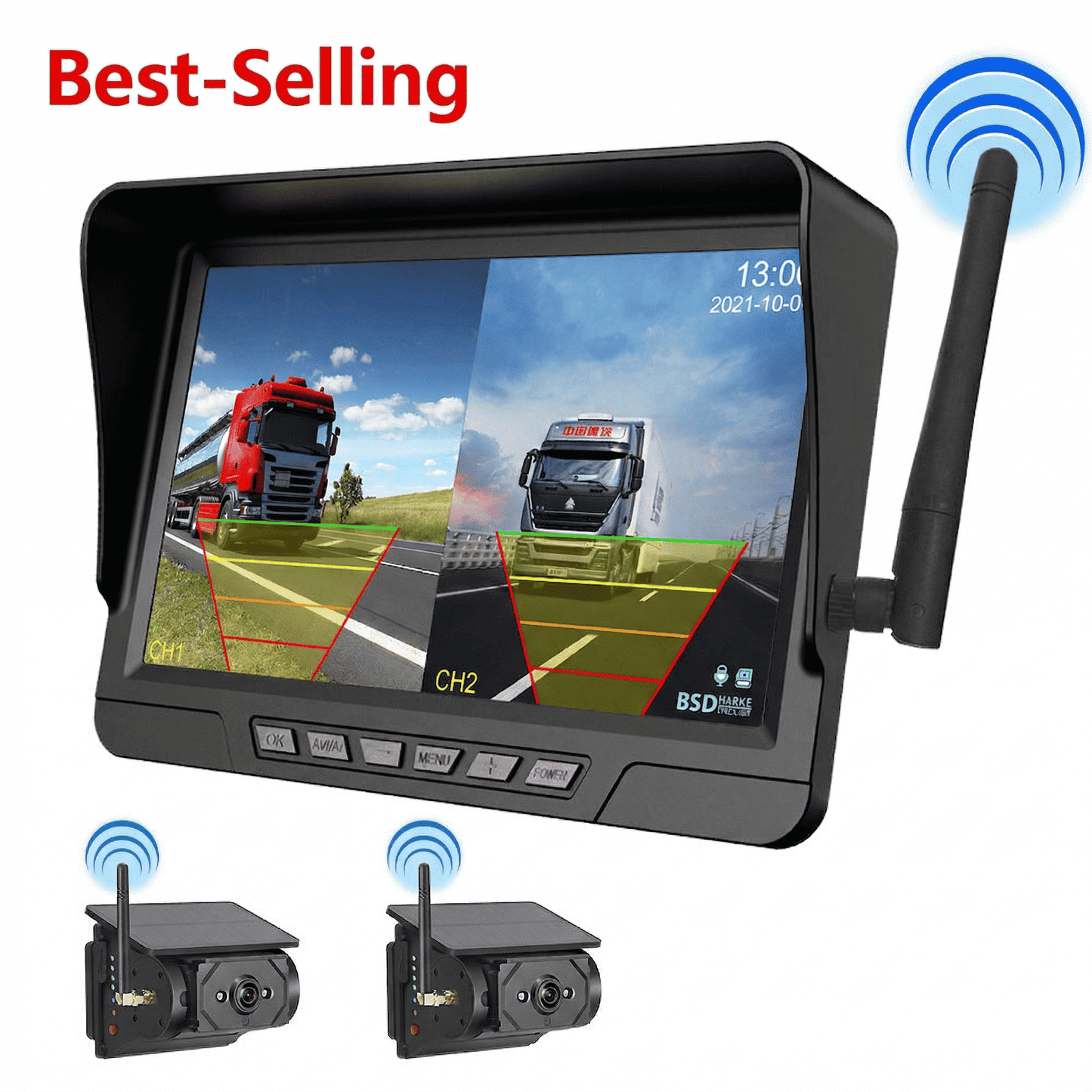 🏆 50 % Rabatt!! 🚛 Fahren Sie mit Zuversicht! Kabellose 1080P HD Rückfahrkamera – Split-Screen-System für LKW & Wohnmobile