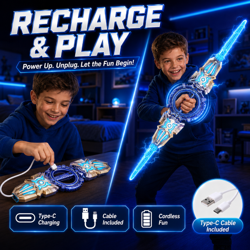 🥳 2026 TOP-ANGEBOT 🥳 ⚔️✨ 50 % RABATT!  🔋 Wiederaufladbares Lichtschwert mit zwei Klingen – 360° drehbar, ausziehbar, mit 24 Lichtmodi, Bewegungssounds und USB-C-Anschluss.
