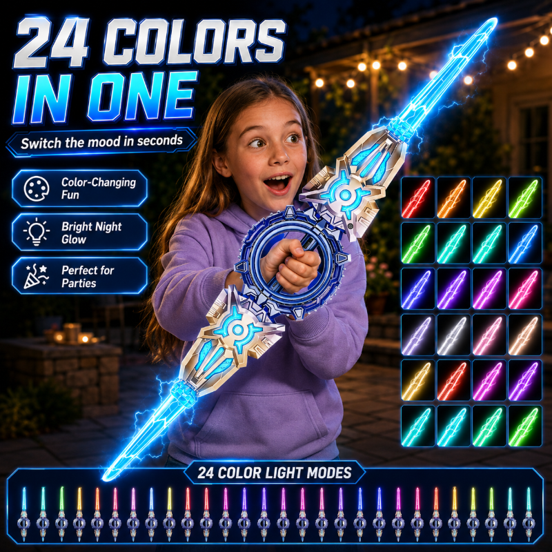 🥳 2026 TOP-ANGEBOT 🥳 ⚔️✨ 50 % RABATT!  🔋 Wiederaufladbares Lichtschwert mit zwei Klingen – 360° drehbar, ausziehbar, mit 24 Lichtmodi, Bewegungssounds und USB-C-Anschluss.